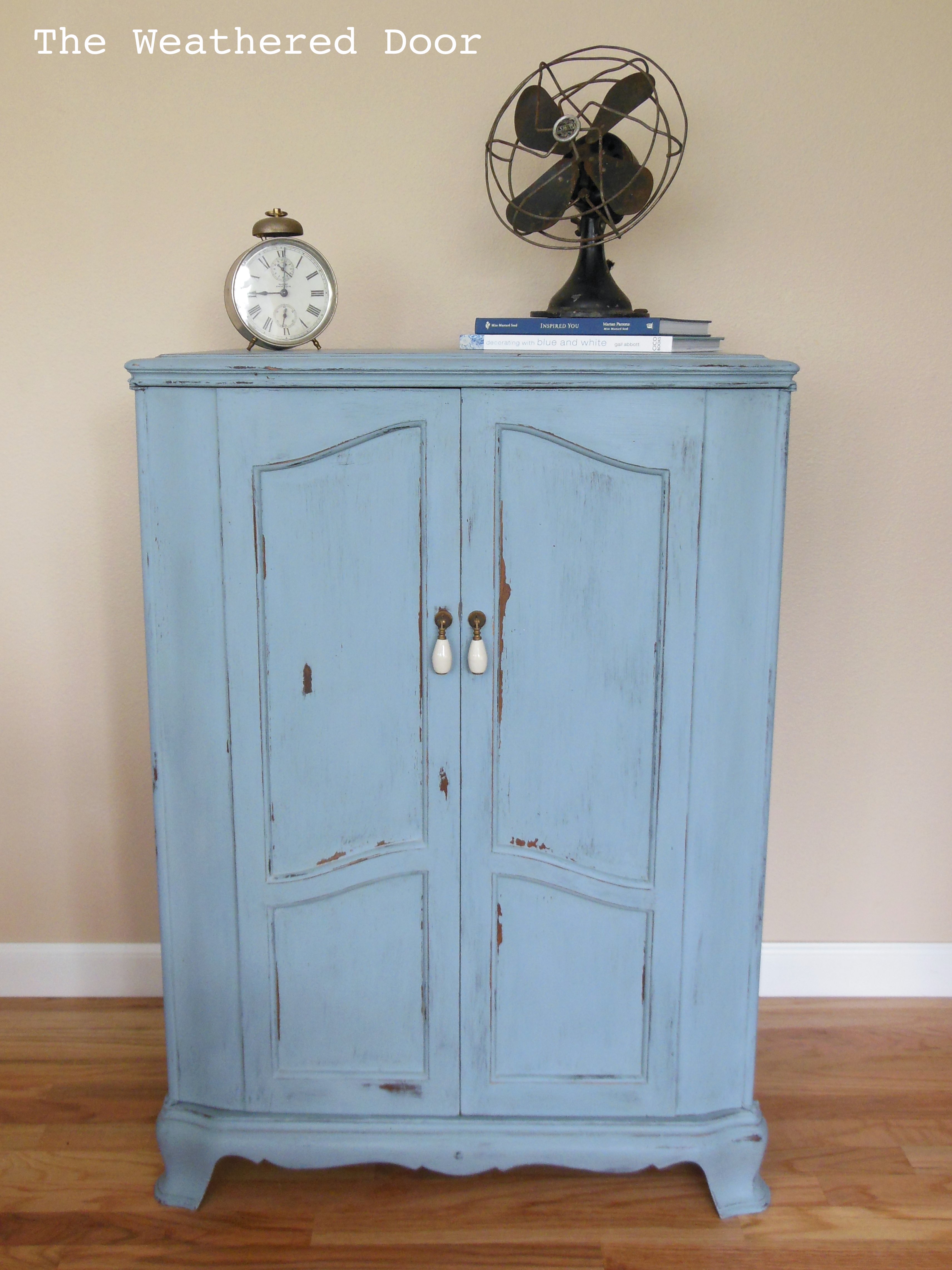 Light Blue French Cabinet - The Weathered Door