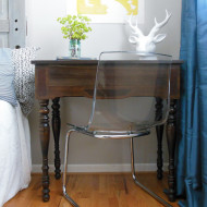 A Dark Wood Spinet Desk and Stepping Away from the Paint Brush